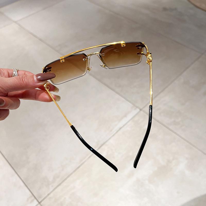 Luxuye Square Brown Sunglasses
