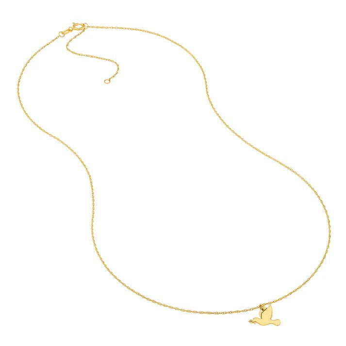 Gold Necklace with Bird
