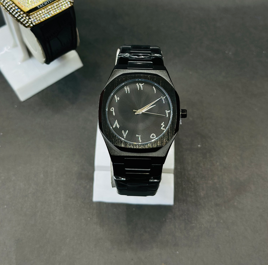 Men’s Black Arabic Dial Luxury Watch – Stylish & Durable