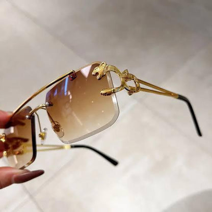 Luxuye Square Brown Sunglasses