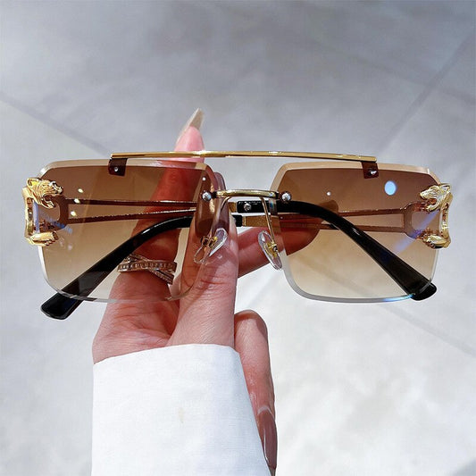 Luxuye Square Brown Sunglasses