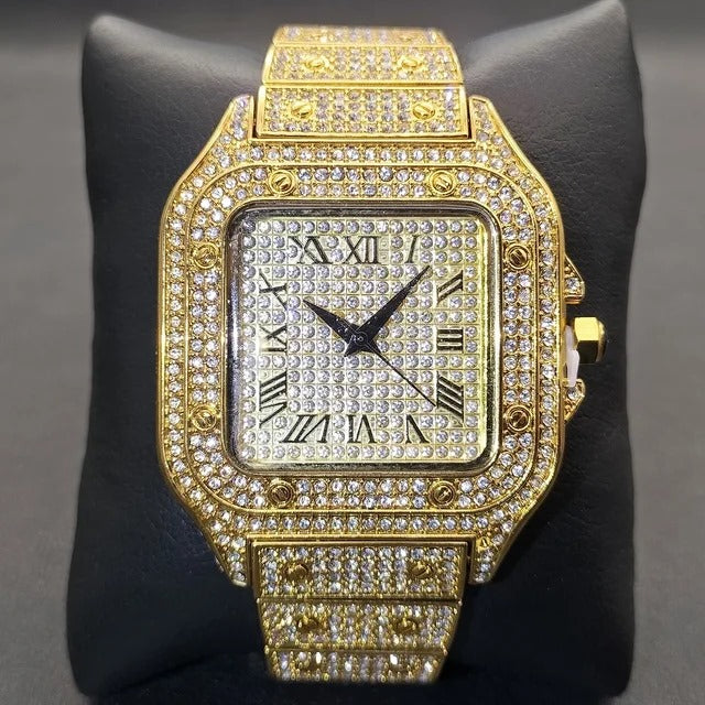 Golden Iced Out Diamond Crystal Men’s