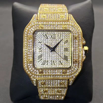 Golden Iced Out Diamond Crystal Men’s