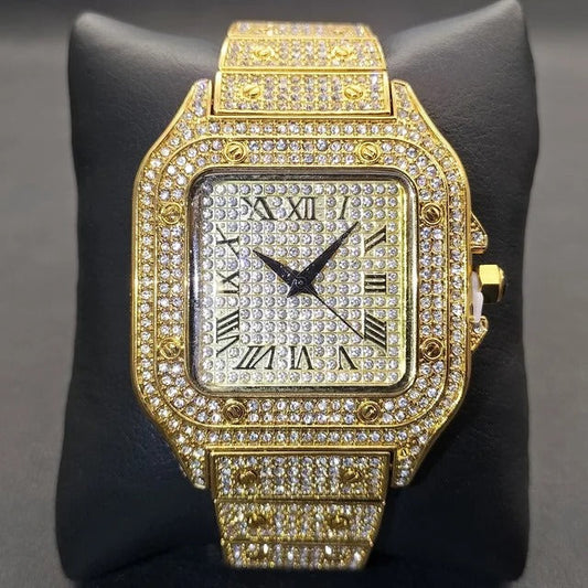 Golden Iced Out Diamond Crystal Men’s