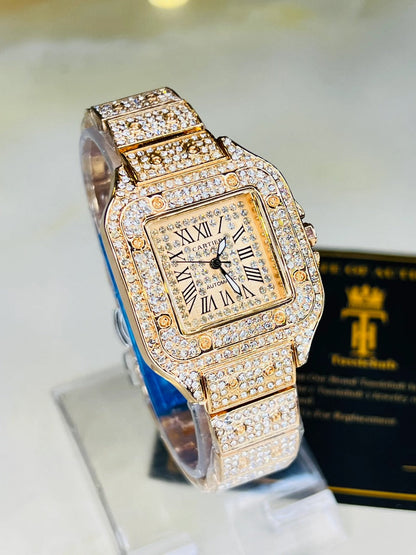 Golden Iced Out Diamond Crystal Men’s