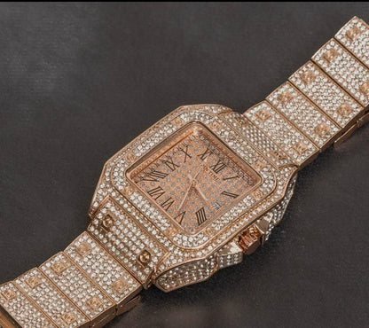 Golden Iced Out Diamond Crystal Men’s