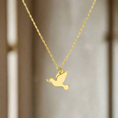 Gold Necklace with Bird